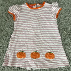 Toddler Girls pumpkin dress with buttons up the back